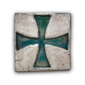 Croce Templare in ceramica Raku - Oggetti in ceramica Raku