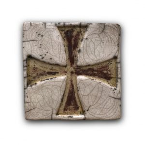Croce Templare in ceramica Raku - Oggetti in ceramica Raku