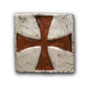 Croce Templare in ceramica Raku