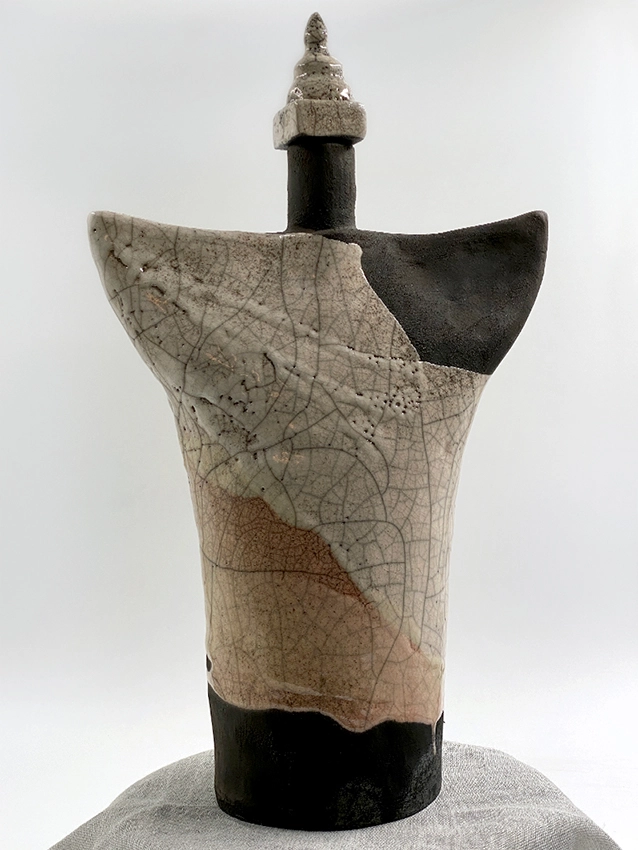 Vaso in ceramica Raku Made in Italy - Tecnica colombino